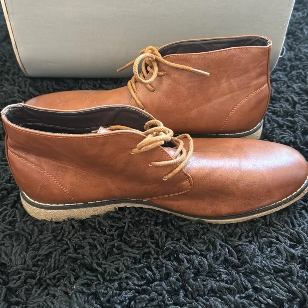 NWOB🍍London Fog Men's Shoes Blackburn Chukka Memory Foam Brown Dress Shoe Boo